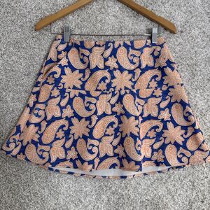 Polo Ralph Lauren Skirt Women Small Orange Blue Paisley Skort Lined Golf Stretch